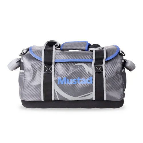 Mustad Boat Bag 18" Zipper Flap, Dark Grey/Blue 500D Tarpaulin PVC Reflective Logo