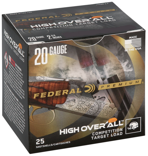 Federal High Overall Shotshell 20 Ga, 2-3/4", 7/8 oz, 2.5 Dram, #8, 1200 FPS, 25 Round Box