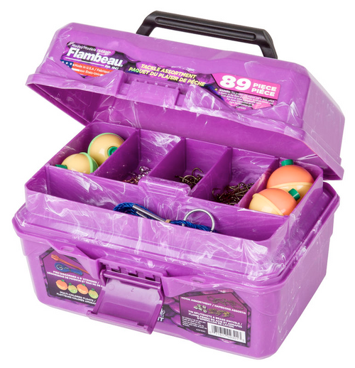 Flambeau Big Mouth Tackle Box Kit, Purple Swirl