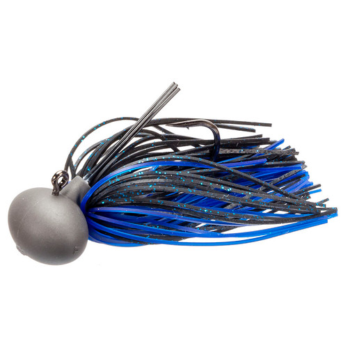 Keitech Tungsten Model II Football Jig, Black Blue Flake, 1/4oz, #2/0 Hook, Hand Glued Fiber Guard, Sr40 Skirt, 1/Bg