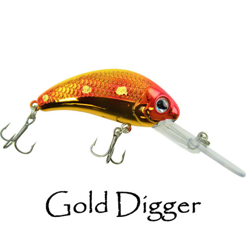 Walleye Nation Creations Boogie Shad, Banana Style Crankbait, Size 2", 17' Diving depth, Gold Digger