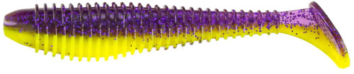 Big Bite Baits Pro Swimmer 2.8" Purple Glitter/Opaque Chartreuse, 8 Pack