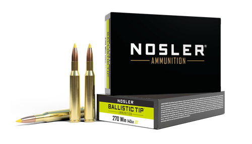 Nosler BT Ballistic Tip Rifle Ammo 270 WIN, 140 Grains, 2900 fps, 20 Rnds