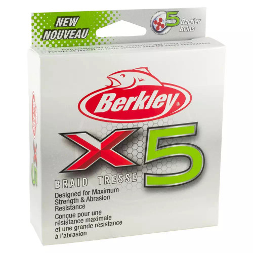 Berkley  X5 Braid 5 165yd 65/17lb test 0.015 diam (in) Low-Vis Green