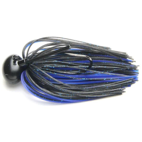Keitech Tungsten Model II Football Jig, Black Blue Flake, 1/2oz, #2/0 Hook, Hand Glued Fiber Guard, Sr40 Skirt, 1/Bg