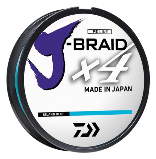 Daiwa J-Braid x4 Braided Line, Island Blue
