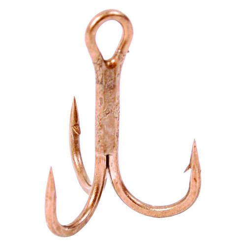 Gamakatsu Treble Hook, Size 5, Barbed, Needle Point, Round Bend, Bronze, 11 per Pack
