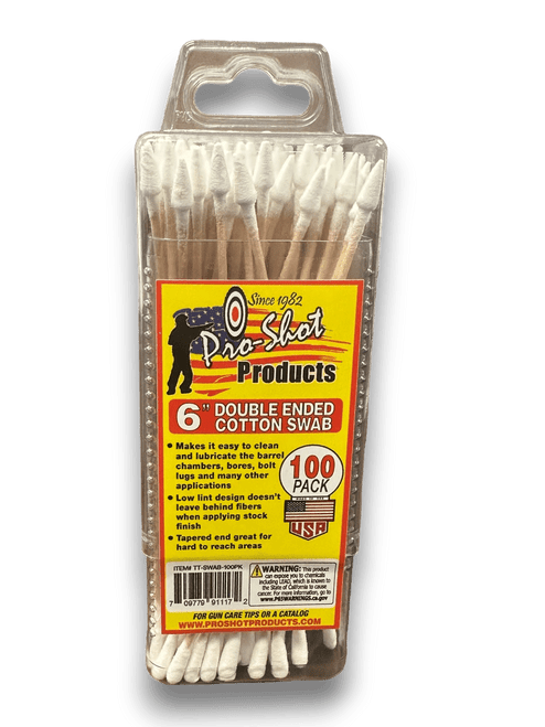 Pro-Shot 6" Double Ended Cotton Swab, 100 Pack