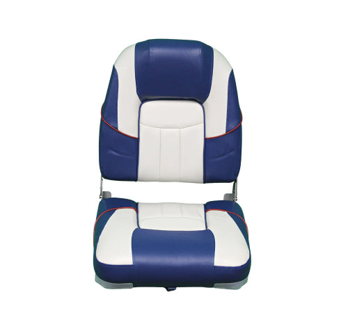 Blue Dog Marine Premium Folding Boat Seat, Blue/White