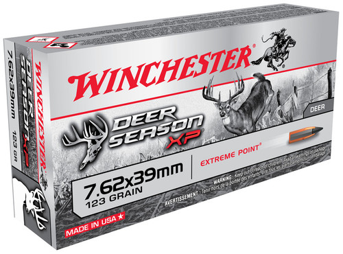 Winchester Deer Season XP Rifle Ammo 7.62x39mm Extreme Point Polymer Tip, 123 Gr, 20 Rnds