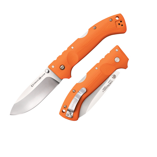 Cold Steel Ultimate Hunter Orange Folding Knife, 8.5" Overall, 3.5" S35Vn Blade, G-10 Handle.