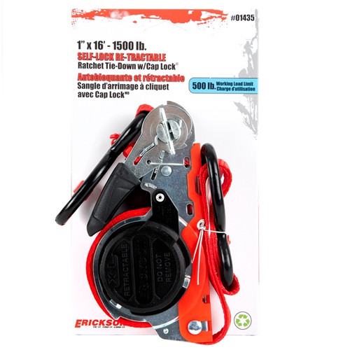 ERICKSON Ratchet Tie-Down with Cap Lock 16' - 1500 lbs - 734646