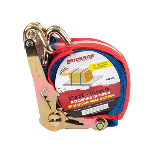 ERICKSON Ratcheting Tie-Down with Sliding Wear Material 22' - 10000 lbs - 734652
