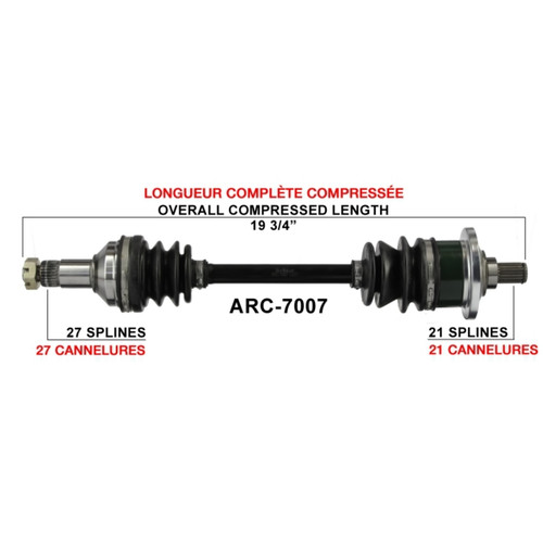 TrakMotive Complete Axle Fits Arctic cat - 216051
