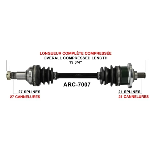 TrakMotive Complete Axle Fits Arctic cat - 216051