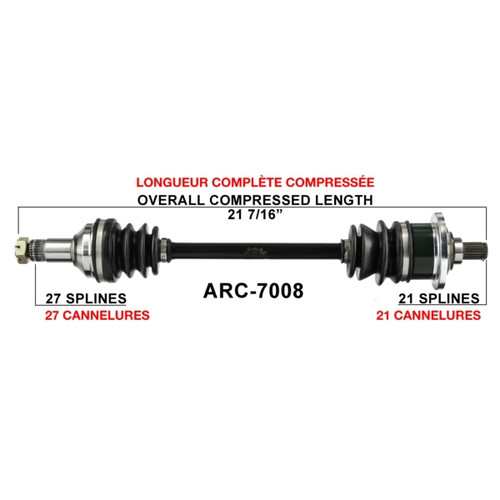 TrakMotive Complete Axle Fits Arctic cat - 216052