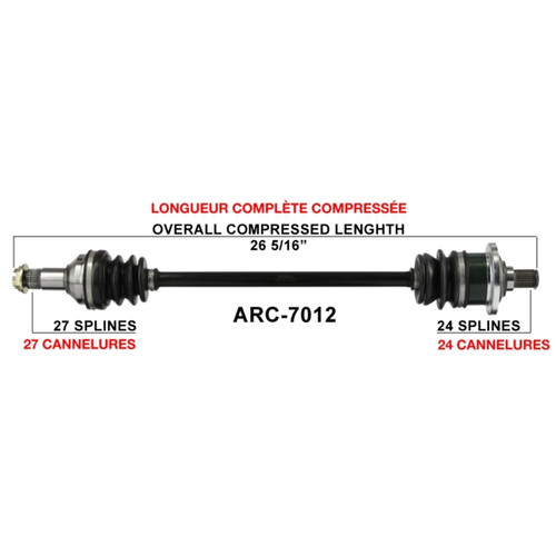 TrakMotive Complete Axle Fits Arctic cat - 216055