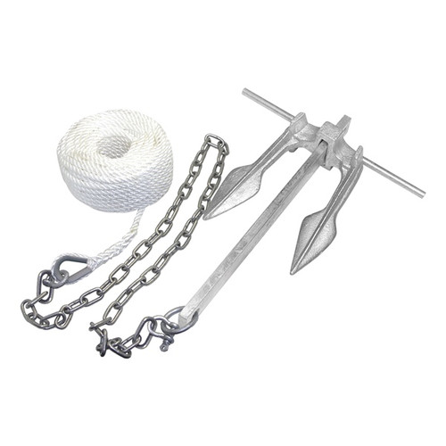 Kimpex Galvanized #8 Cast Iron Fluke Claw Anchor Kit w/100' of Anchor Line 12 lbs - 745035