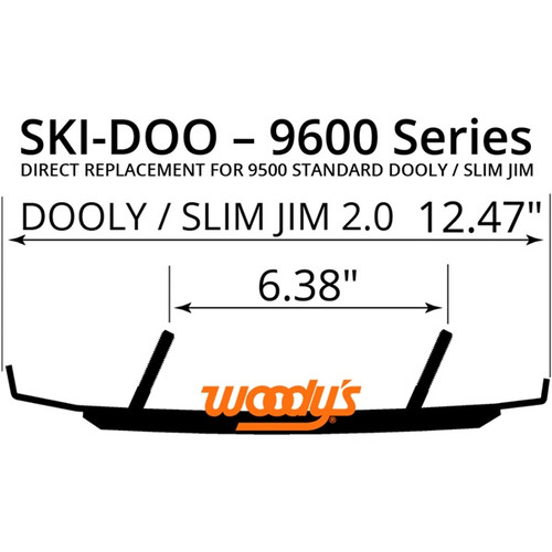 WOODYS Slim Jim 2.0 Carbide Runner Pilot X, Pilot 6.9, Pilot 5.7 SL, Pilot 5.7 SLT, Pilot 5.7, Pilot X 5.7 R, Pilot 7.4, Pilot DS, Pilot DS-2, Pilot DS-3, Pilot DS-4, Pilot RX, Blade XC, Blade DS - Fits Ski-doo - 463004