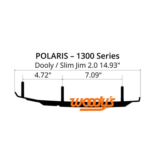 WOODYS Slim Jim 2.0 Carbide Runner Indy Evo, Pro-Steer, Pro-Float - POLARIS - 463009