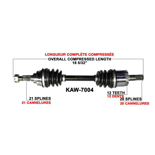 TrakMotive Complete Axle Fits Kawasaki - 216082