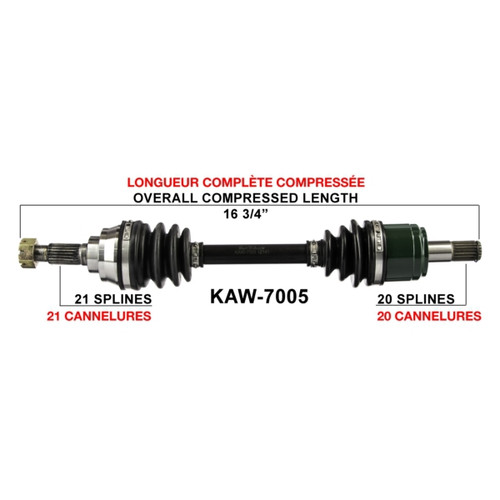 TrakMotive Complete Axle Fits Kawasaki - 216083