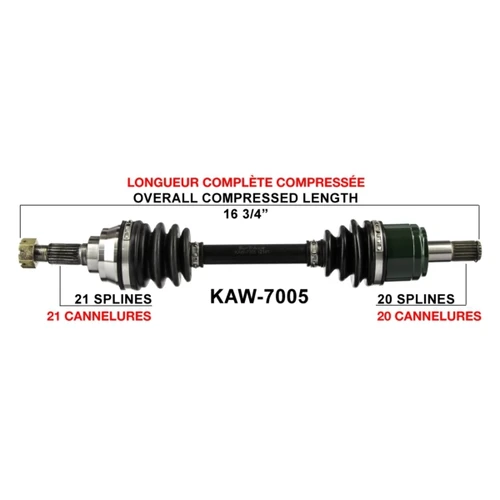 TrakMotive Complete Axle Fits Kawasaki - 216083