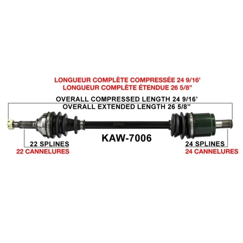 TrakMotive Complete Axle Fits Kawasaki - 216084