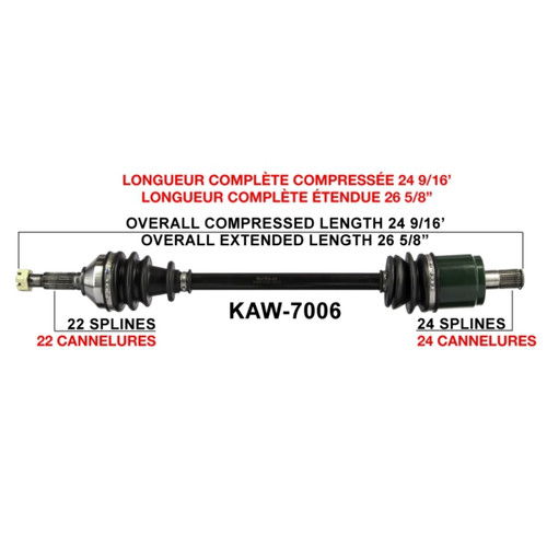 TrakMotive Complete Axle KAWASAKI - 216084