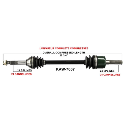 TrakMotive Complete Axle Fits Kawasaki - 216085