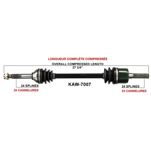 TrakMotive Complete Axle Fits Kawasaki - 216085