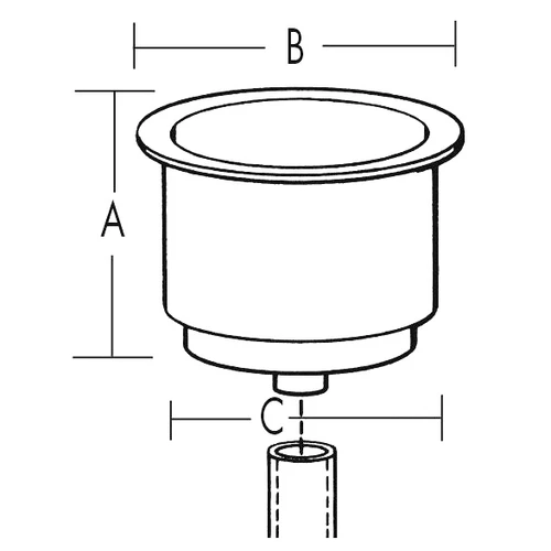 T-H Marine Cup Holder, Stainless steel - 736002