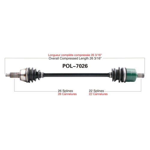 TrakMotive Complete Axle Fits Polaris - 216132