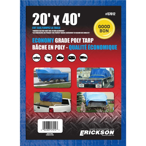 ERICKSON Universal Tarpaulins 20' x 40' - 719725