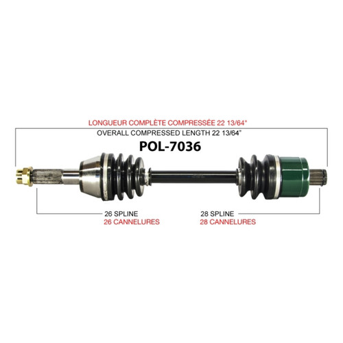 TrakMotive Complete Axle Fits Polaris - 216140