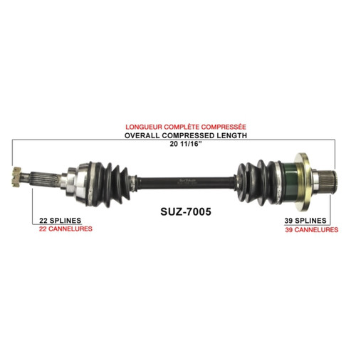 TrakMotive Complete Axle Fits Suzuki - 216145