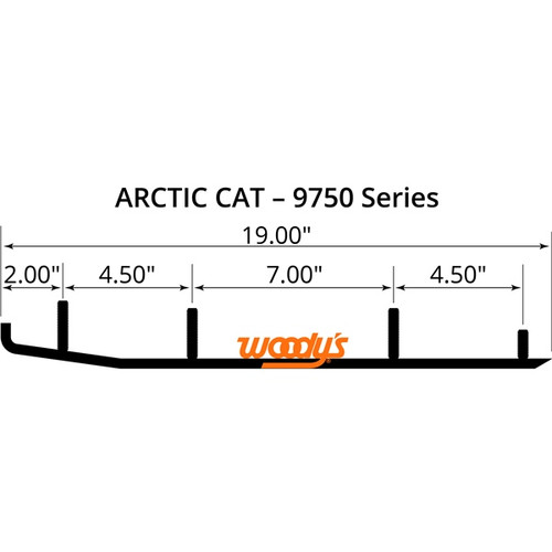 WOODYS Ace Carbide Runner Plastic Mach Ski - Fits Arctic cat - 463061