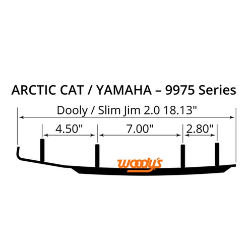 WOODYS Dooly Carbide Runner ProClimb-7, ProCross-6, G2 ProClimb-7, ProLite-10/8, ProTour-6, Trail 6, Trail 5, Stryke, Crossover 6.5", SR Viper Single Keel, SR Viper Mountain - ARCTIC CAT, YAMAHA - 463072