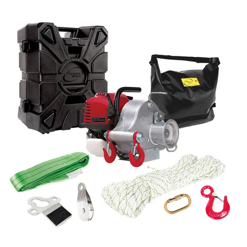Portable Winch Gas-Powered Portable Capstan Winch with Accessories - 078027 Portable Winch Gas-Powered Portable Capstan Winch with Accessories - 078027
