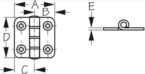 Sea Dog Butt Hinge - 700690
