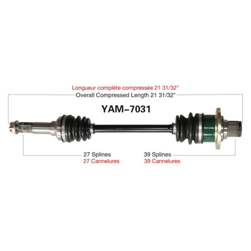 TrakMotive Complete Axle Fits Yamaha - 216257