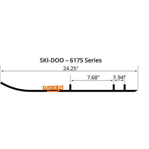 WOODYS Trail Blazer IV Carbide Runner Steel Ski - SKI-DOO - 463107
