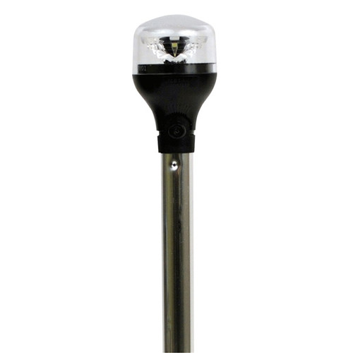 Attwood All Around Navigation Light, Horizontal Mount with 20” Pole Navigation light - Black - 732547