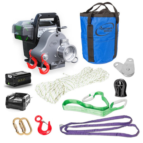 Portable Winch Battery-Powered Winch with accessories - 118188 Portable Winch Battery-Powered Winch with accessories - 118188