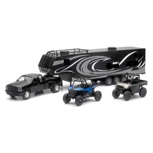 New Ray Toys Scale Model - Truck Toy Hauler with Polaris ATV - 202881