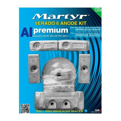 MARTYR Premium Aluminium Anodes Fits Mercury - 734492
