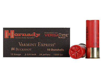 Hornady Varmint Express 12 Ga 2 3/4 #4 Buck 24 Pellet Box Of 10