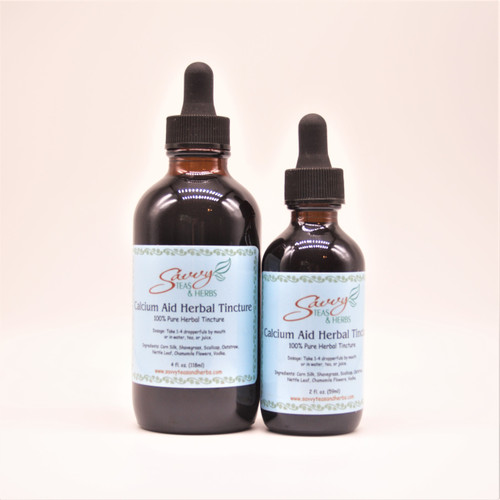 Calcium Aid Herbal Tincture 2 oz. or 4 oz. Savvy Teas and Herbs