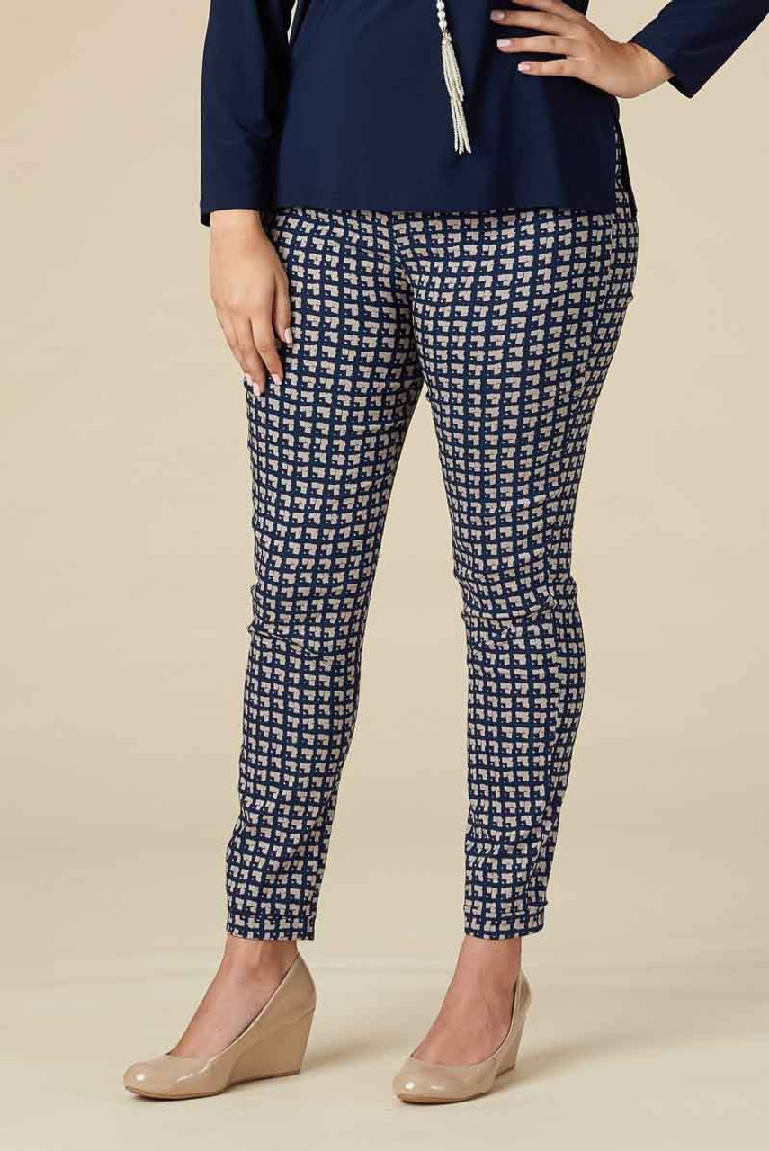 Living for The Moment Jegging - Navy Houndstooth - Red Tulip Boutique