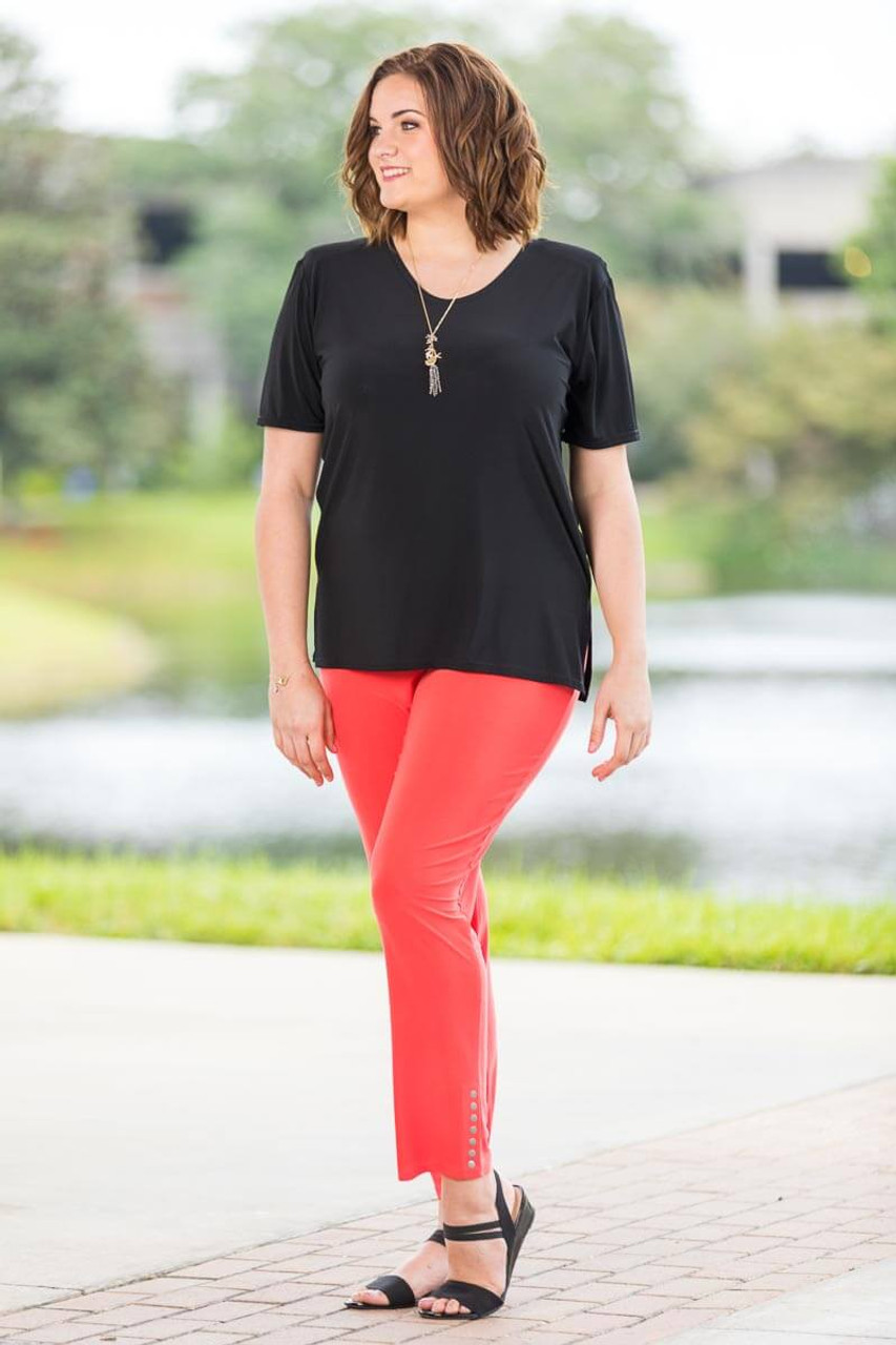 All Buttoned Up Legging - Red - Red Tulip Boutique